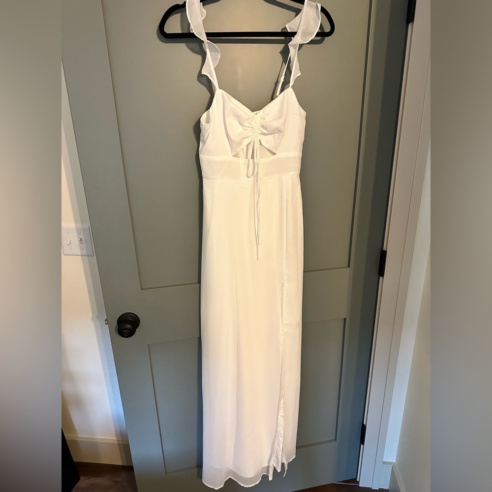 Lulus White Ruffled Maxi Dress